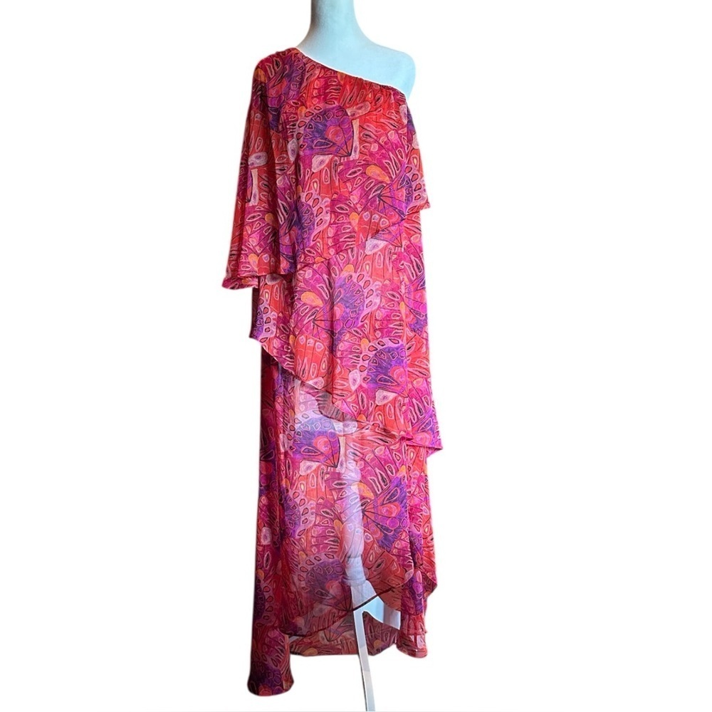 Misa Los Angeles Pink Asymmetrical One-Shoulder Sundress - Picture 5 of 5
